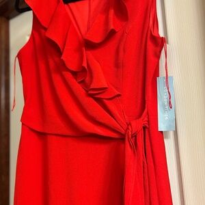 London Times Sleeveless Ruffle Faux -Wrap Maxi Dress.   New With Tags